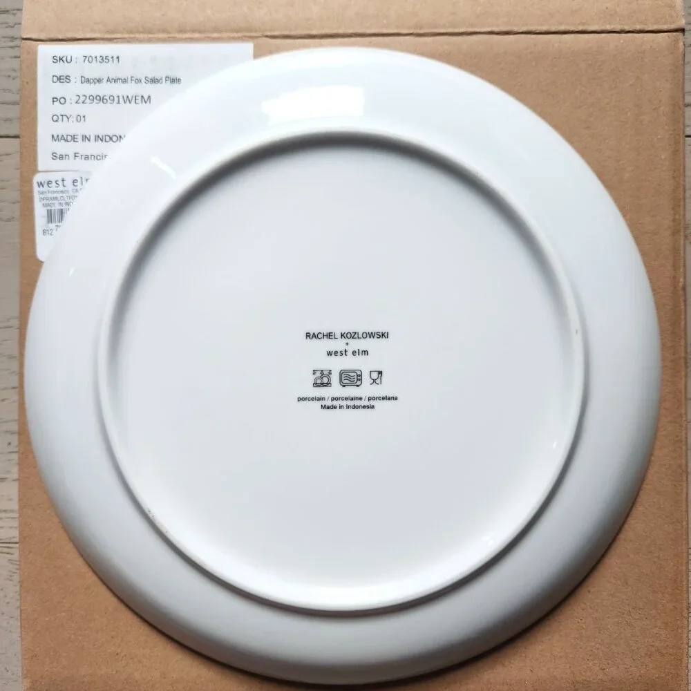 NEW West Elm Halloween Dapper Animals Salad Plate - Fox